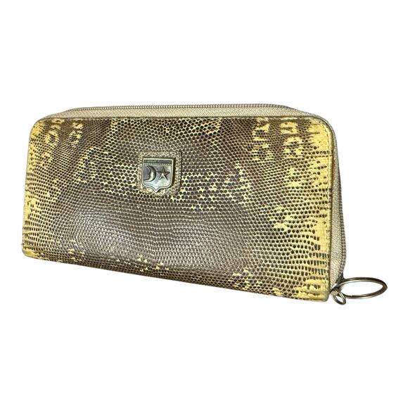 BARRY KIESELTEIN-CORD VINTAGE Crocodile Embossed Wallet Leather Zip Around - Picture 4 of 11